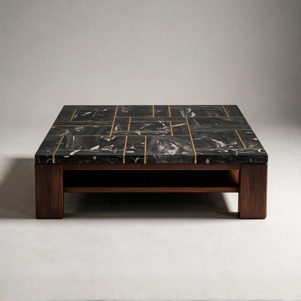 Polzeth Petrified Wood Square Coffee Table