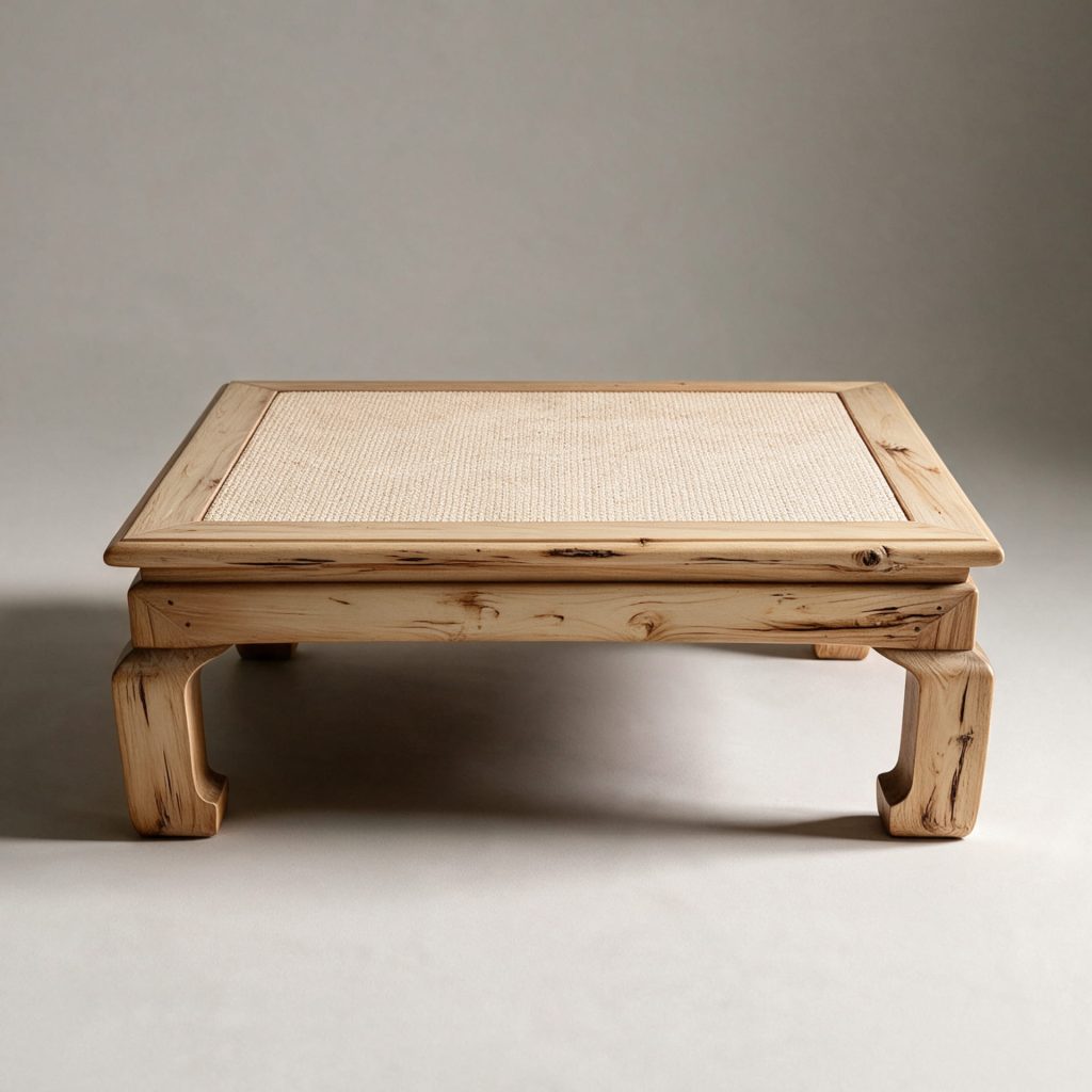 Snowmass Rustic Coffee Table With Rattan Top