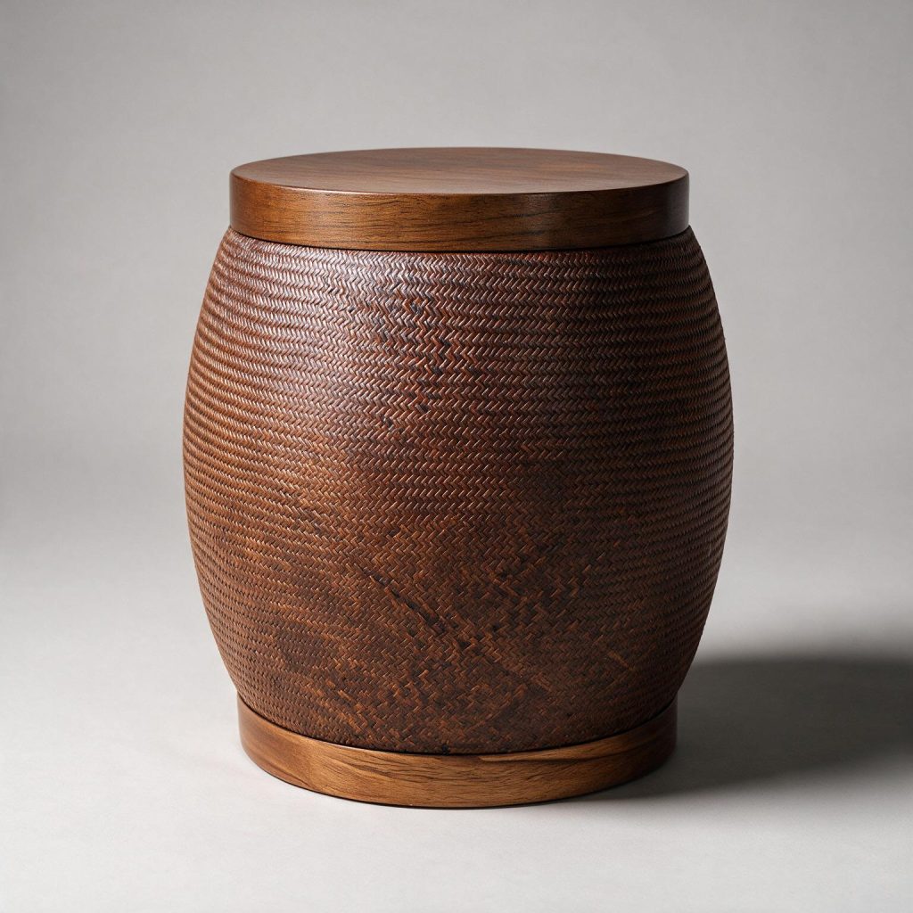 Gili Rattan and Wood Side Table
