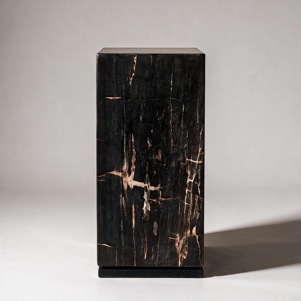 Square Petrified Wood Side Table
