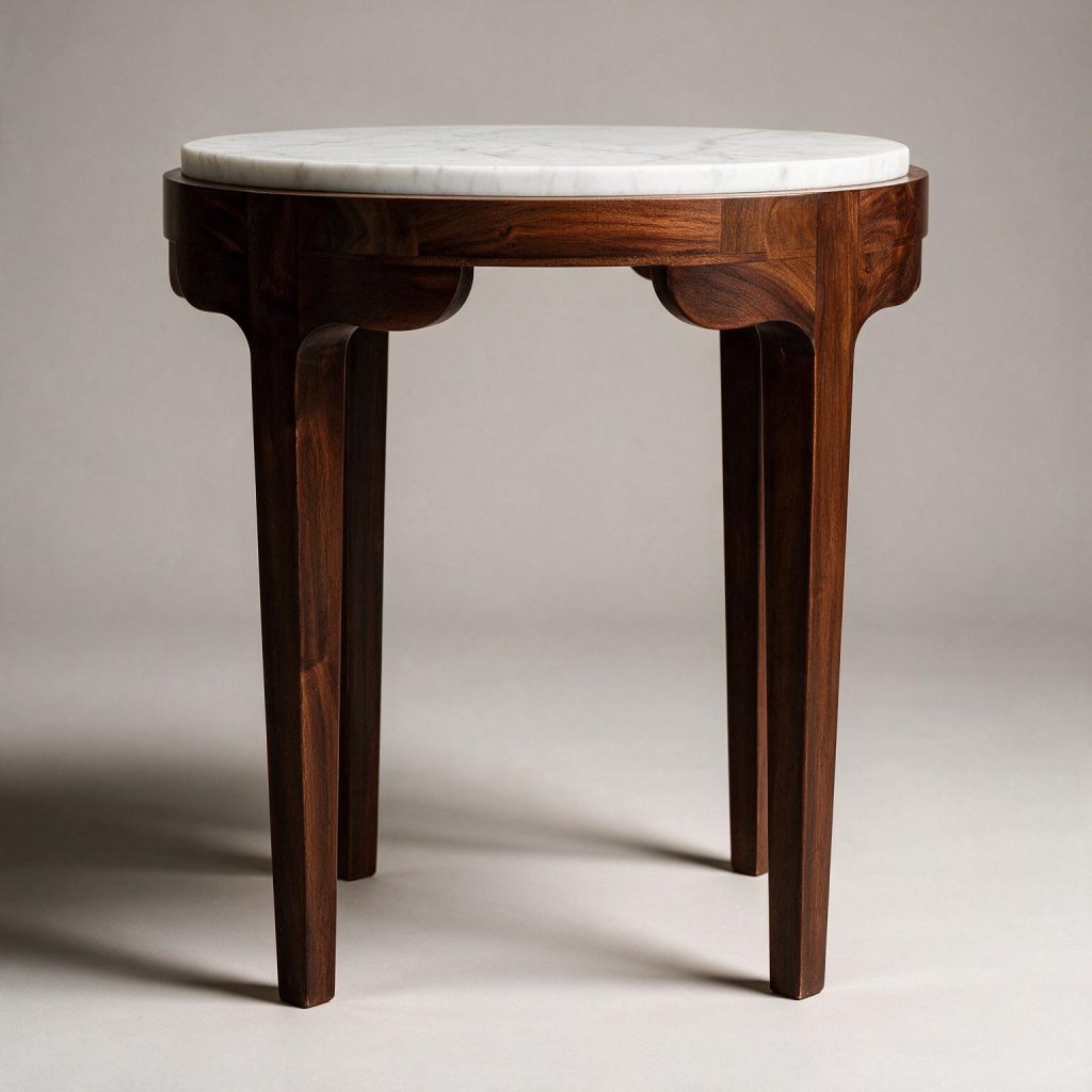 Wynberg Side Table With White Marble Top