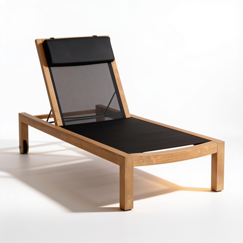 Sicily Mesh Sunbed With Teak Frame
