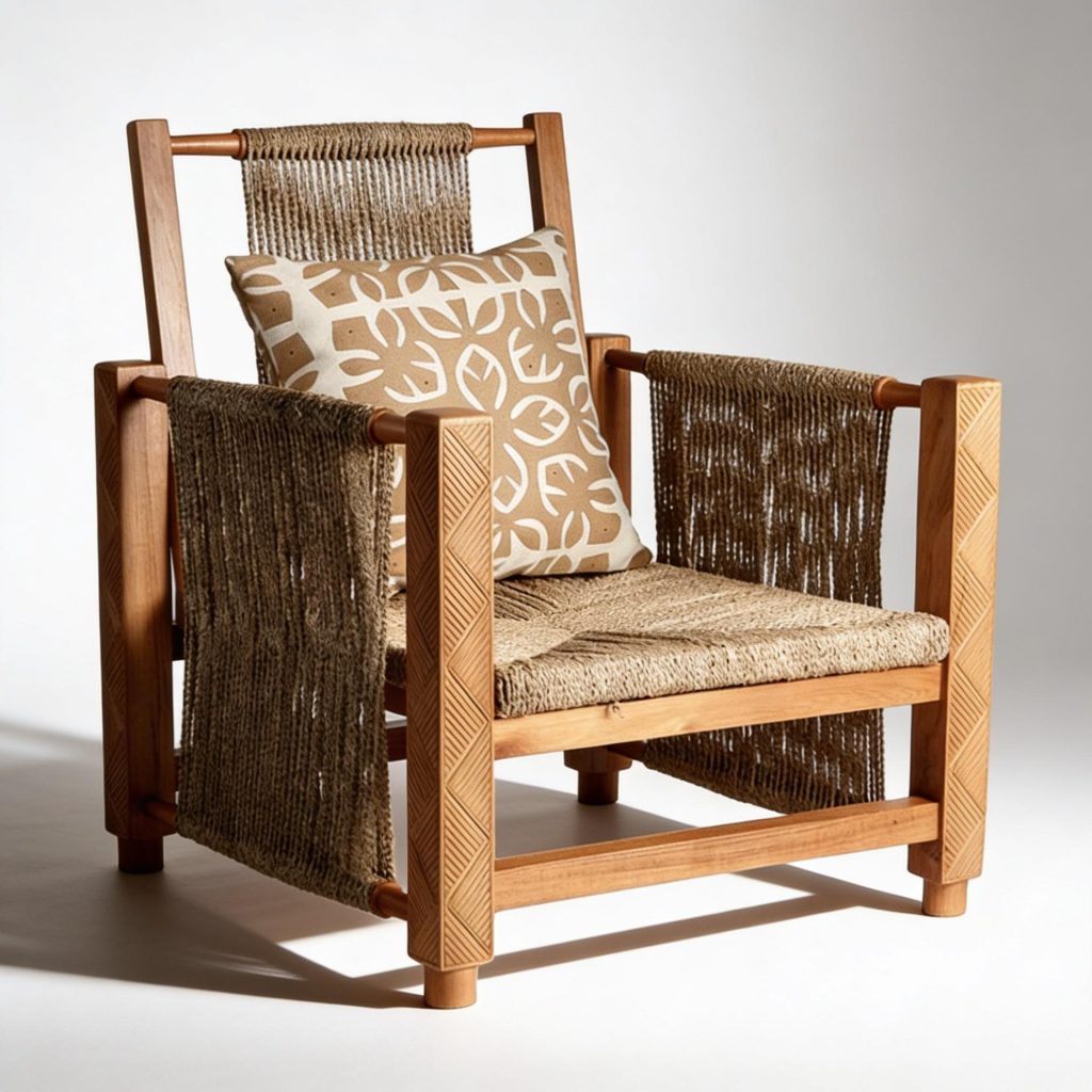 Nihiwatu Rope and Wood Lounge Chair