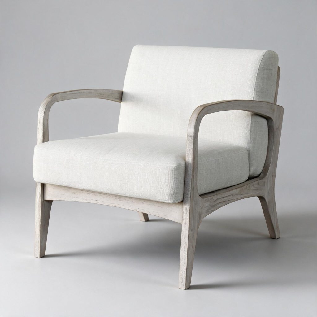Trisha  White Washed Loung Chair