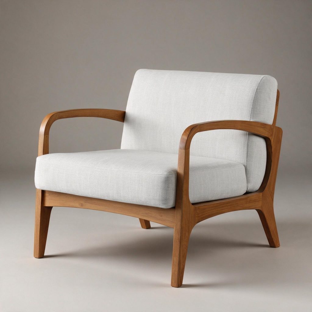 Trisha Wood and Upholstered Arm Chair