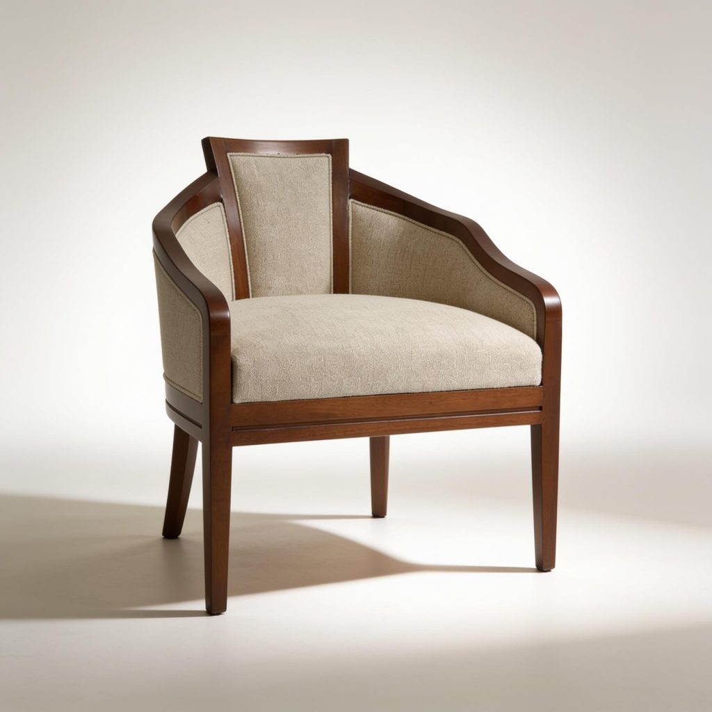 Doha Wood and Upholstered Lounge Chair