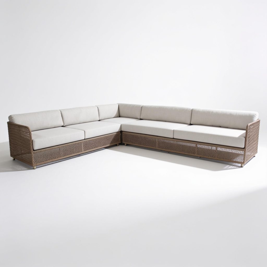 India Light Rattan L Shaped Sofa
