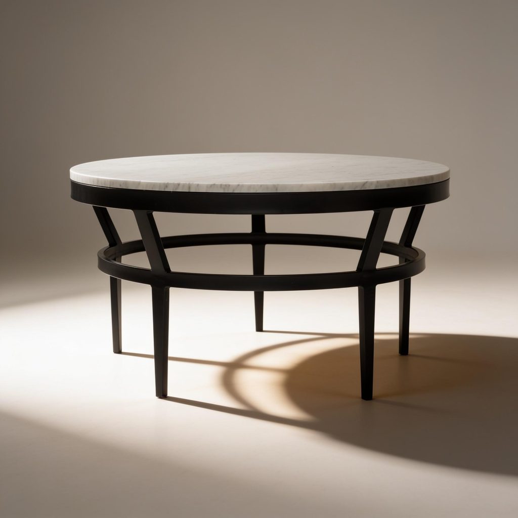 Killy Stone and Metal Coffee Table