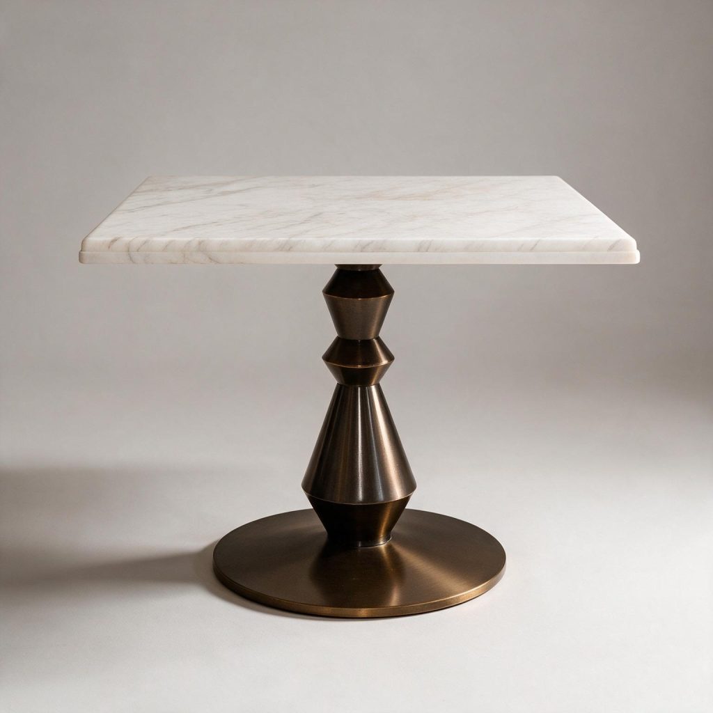 Shannon Metal and Marble Dining Table